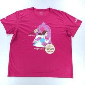 Brooks runDisney Princess Fairy Tale Challenge 2026 Belle Women XXL Pink Shirt